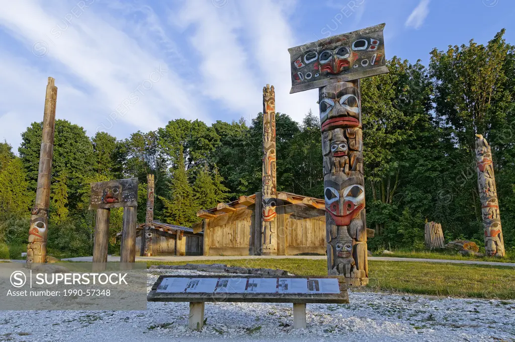 Museum of Anthropology, Totem poles and longhouse, Museum of Anthropology, University of British Columbia, Vancouver, British Columbia, Canada