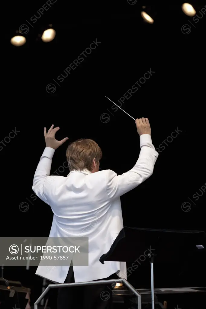 Music director Alexander Mickelthwate conducting the Winnipeg Symphony Orchestra, Manitoba, Canada.