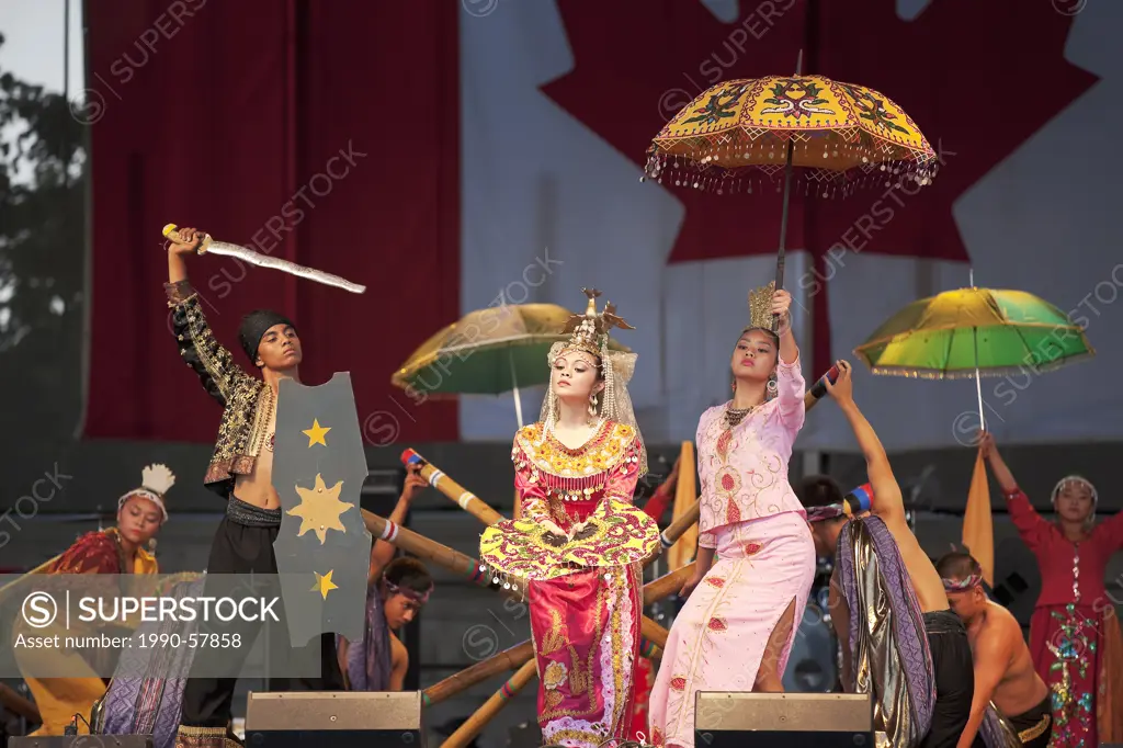 Filipino dancers performing at Folklorama. Winnipeg, Manitoba, Canada.