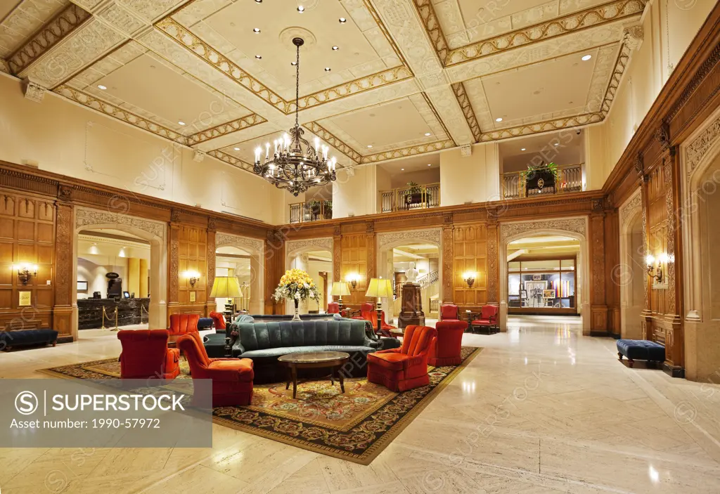 Lobby of the Fairmont Chateau Laurier hotel, Ottawa, Ontario, Canada