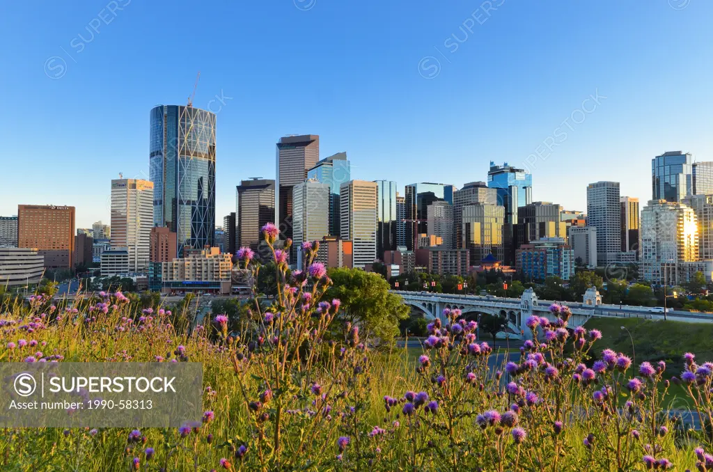Calgary skyline with new Bow Tower, Calgary, Alberta, Canada