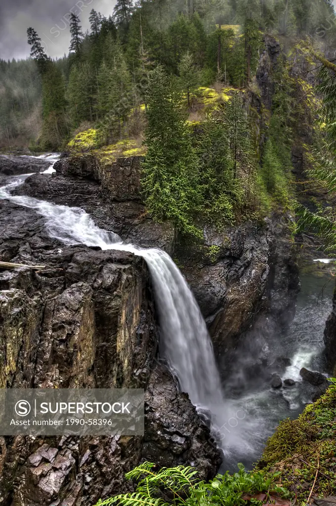 Elk Falls, Elk Falls Provincial Park, central Vancouver Island, British Columbia, Canada