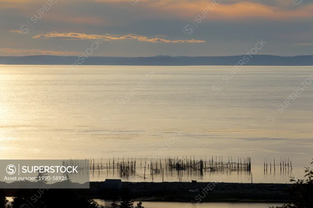 Weir net, Dark Harbour, Grand Manan Island, New Brunswick, Canada