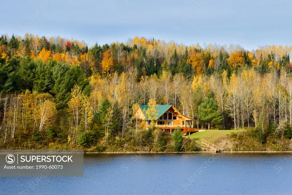 Log house, Upper Kent, Saint John River Valley, New Brunswick, Canada