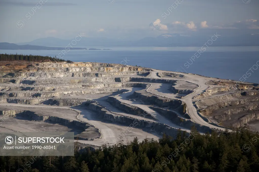 Texada Island Mine, Aerial, Strait of Georgia, Sunshine Coast, B.C., Canada