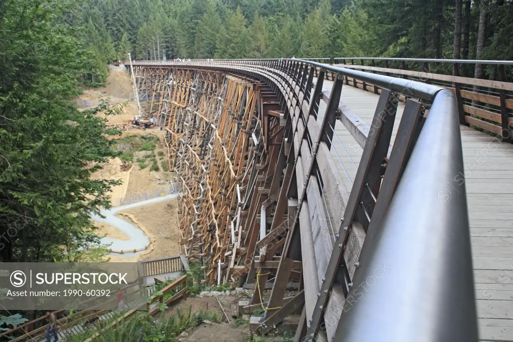 The recently restored Kinsol Trestle, also known as the Koksilah River Trestle. It is a wooden railway trestle located on Vancouver Island north of Sh...