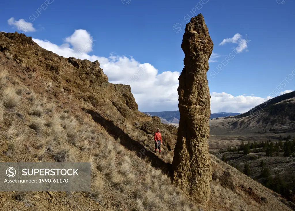 Geological feature in the BC Grasslands in the Chilcotin Ark in British Columbia Canada