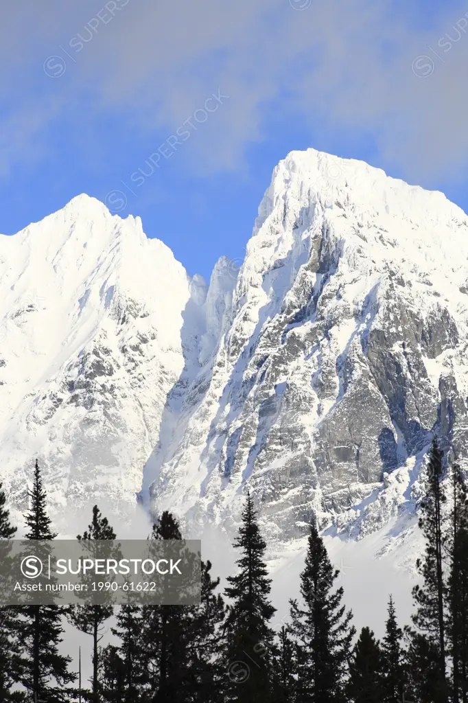 Hudson Bay Mountain in snow, Bulkley Valley, British Columbia