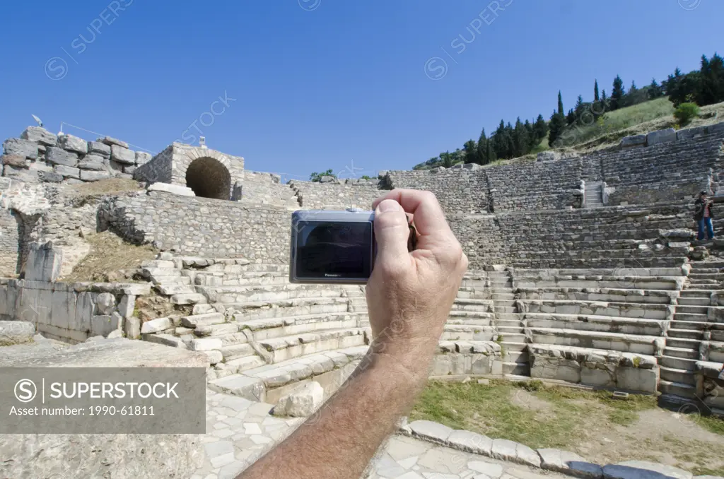 Theatre at Ephesus, an ancient Greek city, and later a major Roman city, on the west coast of Asia Minor, near present_day Selçuk, Izmir Province, Tur...