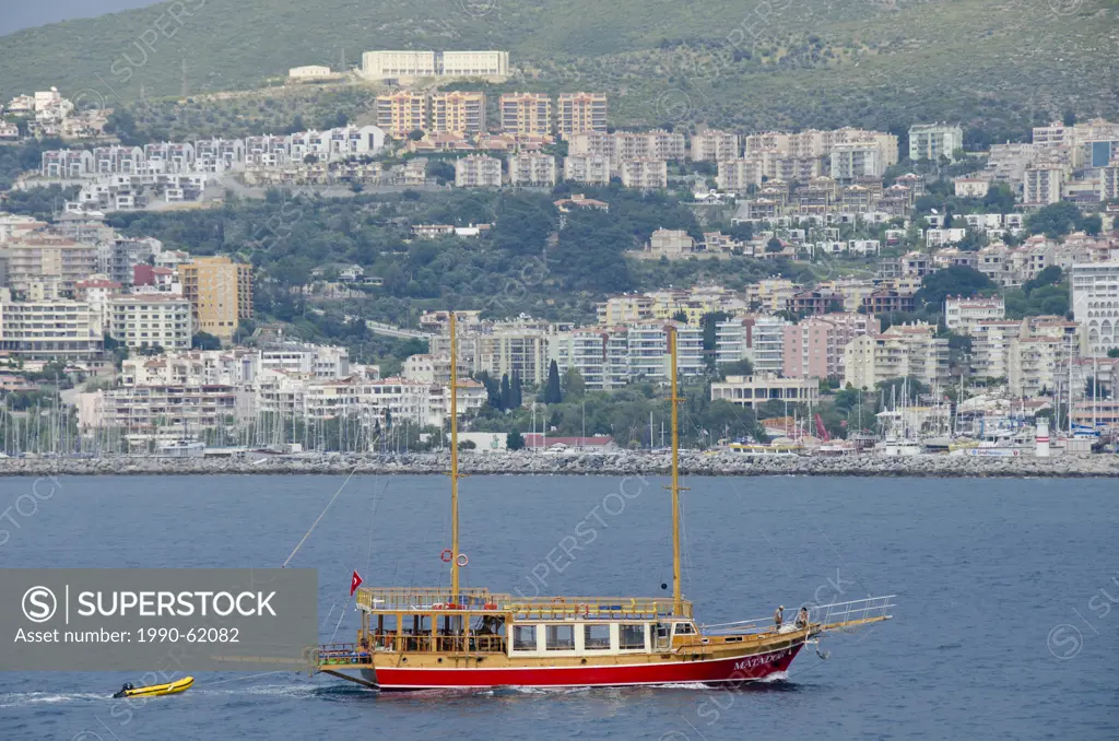 Charter boat in Kusadasi, a resort town on Turkey´s Aegean coast in Aydin Province