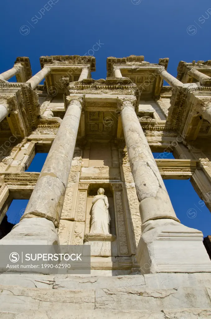 Library of Celsus at Ephesus, an ancient Greek city, and later a major Roman city, on the west coast of Asia Minor, near present_day Selçuk, Izmir Pro...