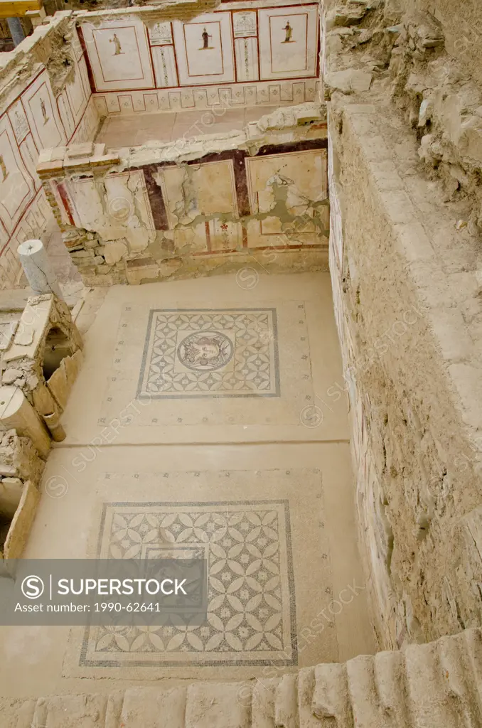 The roman apartments unearthed at Ephesus, an ancient Greek city, and later a major Roman city, on the west coast of Asia Minor, near present_day Selç...