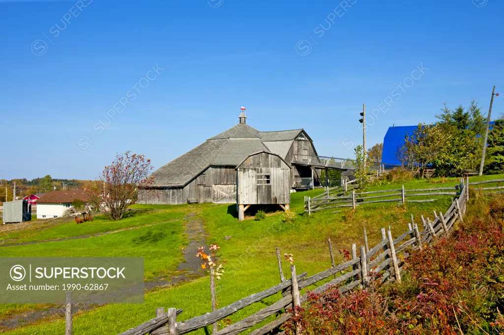 Built in 1888, the Saint_Fabien barn is officially known as the Adolphe_Gagnon Octagonal Barn, Quebec, Canada