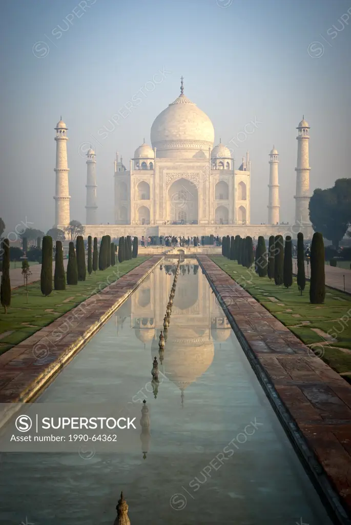 The Taj Mahal shines at sunrise, Agra India
