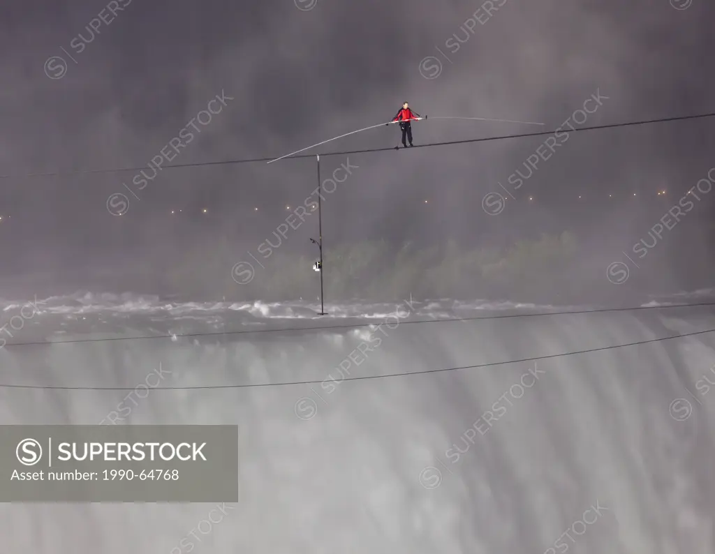 June 15 2012 Nik Wallenda Tightrope walking across Niagara Falls, Ontario, Canada