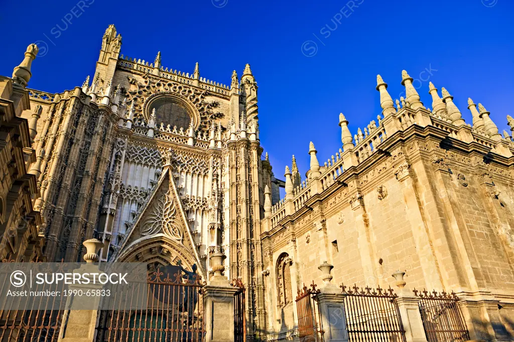 Door of San Crisobal at the Seville Cathedral, a UNESCO World Heritage Site, in the Santa Cruz District, City of Sevilla Seville, Province of Sevilla,...