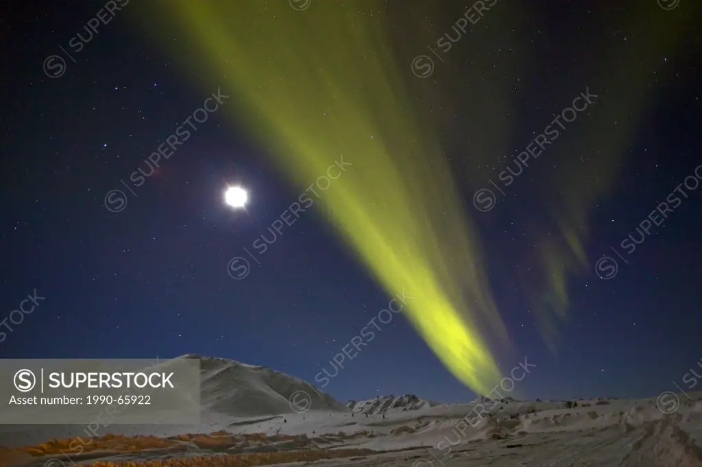 Aurora Borealis, near Tombstone Mountain Lookout, Dempster Highway, Yukon, Canada, Spring, northern lights