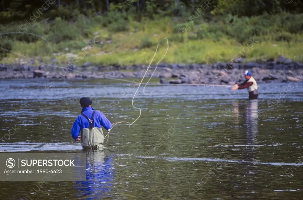 Salmon Fishing on the Miramichi River, Grey Rapids Pool, New Brunswick, Canada