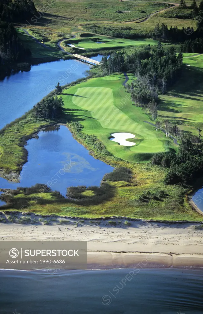 Aerial of The Links at Crowbush Cove, Lakeview, Prince Edward Island, Canada