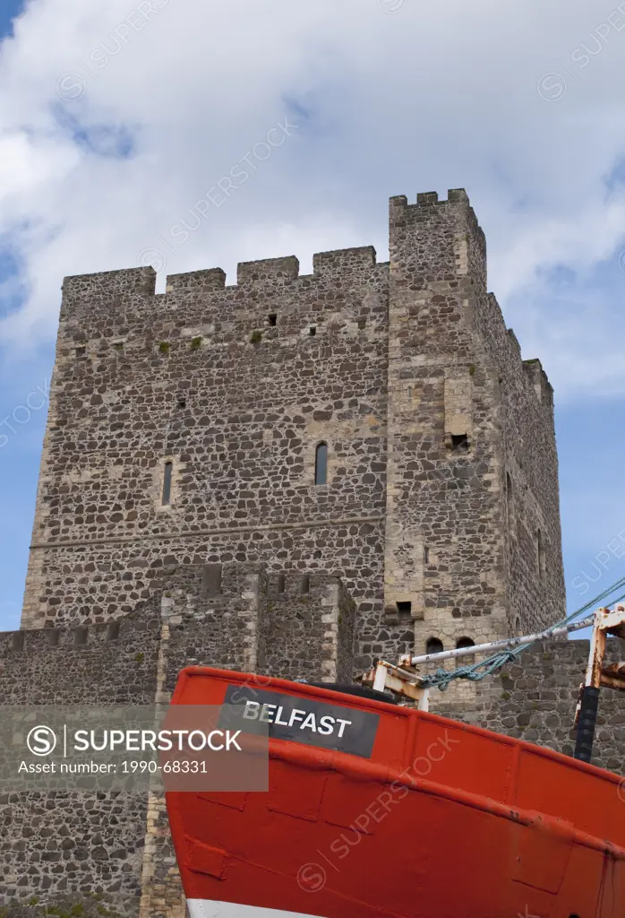 Fishboat Belfast, Carrickfergus Castle, a Norman castle, Carrickfergus, Northern Ireland