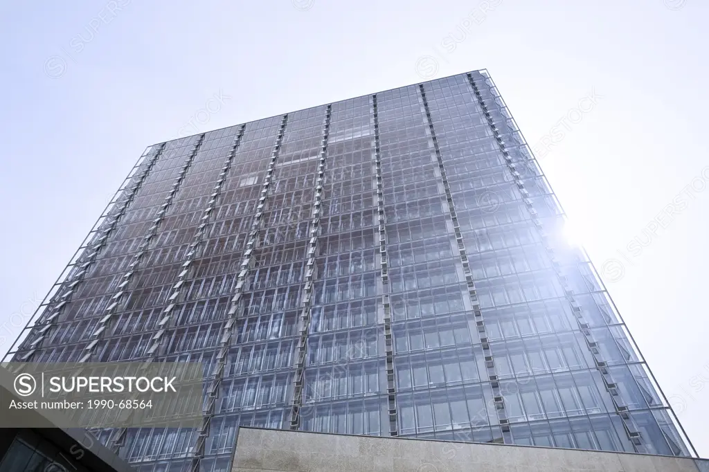 Manitoba Hydro Office Building, exterior glass, Winnipeg, Manitoba, Canada