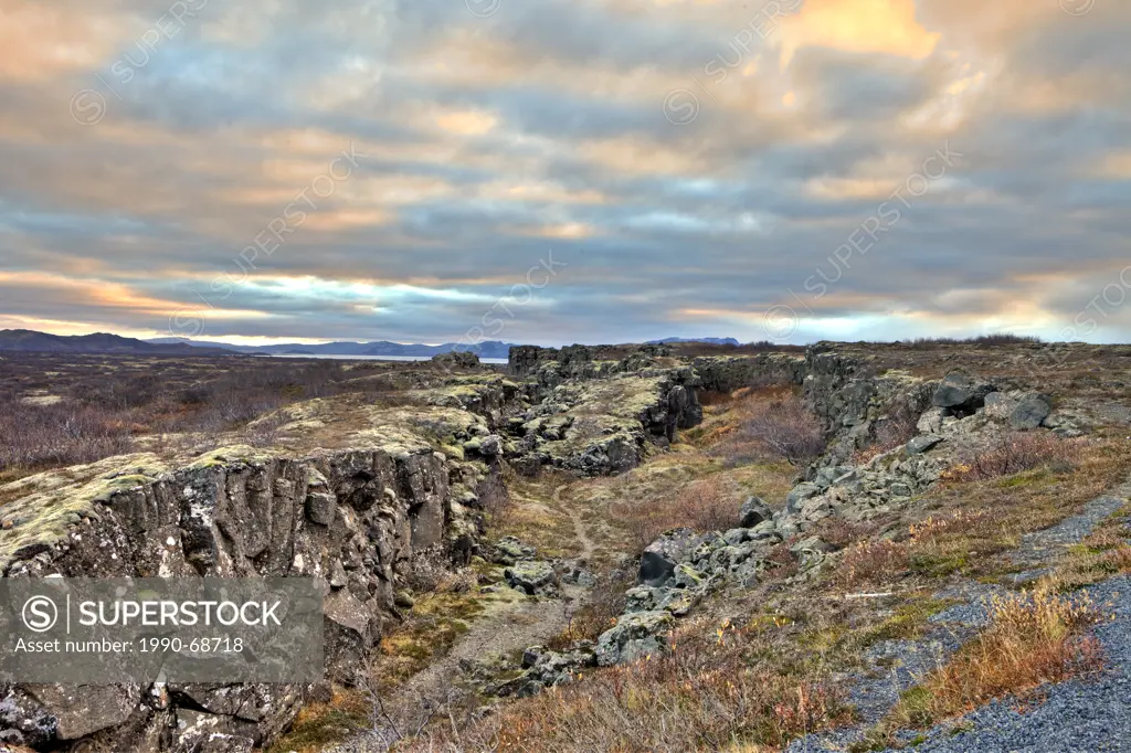 Pingvellir where the Eurasian and North American Plates meet, Iceland