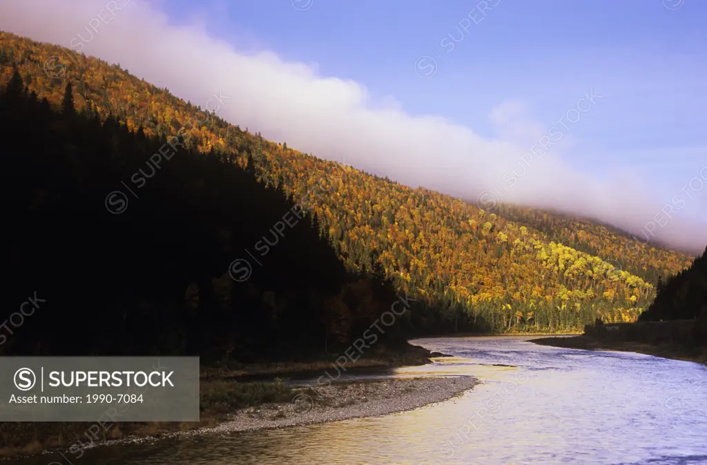 Fall Colours along Matapedia River, Quebec, Canada