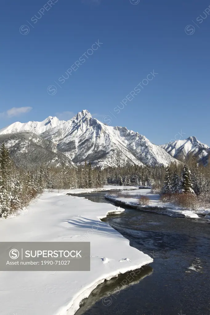 Mount Lorette in winter, Kananaskis Provincial Park, Alberta, Canada