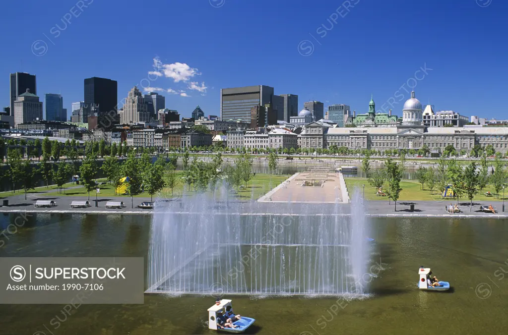 Skyline from Port of Montreal, Old Montreal, Quebec, Canada