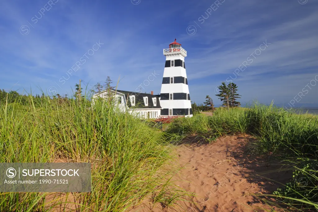 Lighthouse and Cedra Dunes, West Cape, Prince Edward Island, Canada