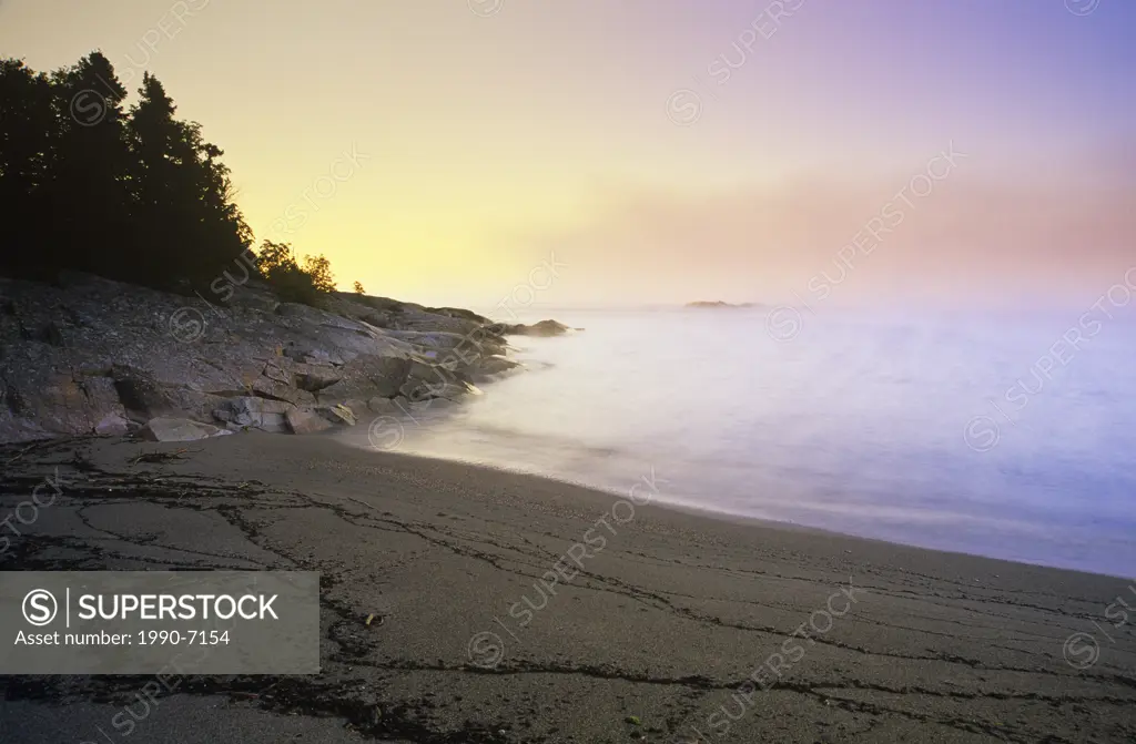 Sunrise on Lake Superior, Terrace Bay Beach, Terrace Bay, Ontario, Canada