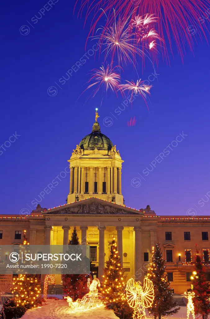 Manitoba Legislature during Christmas, Winnipeg, Manitoba, Canada