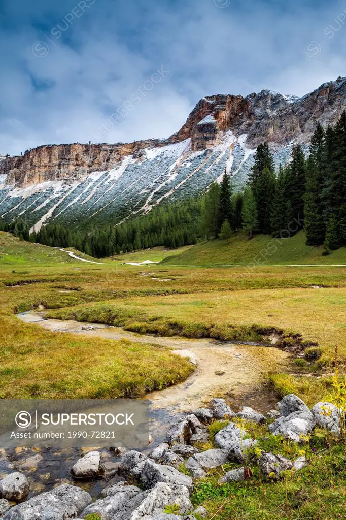 A small mountain stream in the Dolomites, nothern Italy