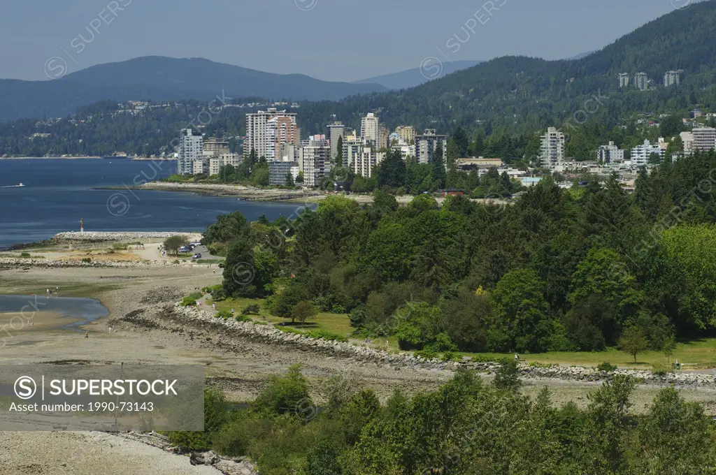 Ambleside Park and the West Vancouver Centennial Seawalk. West Vancouver, British Columbia, Canada