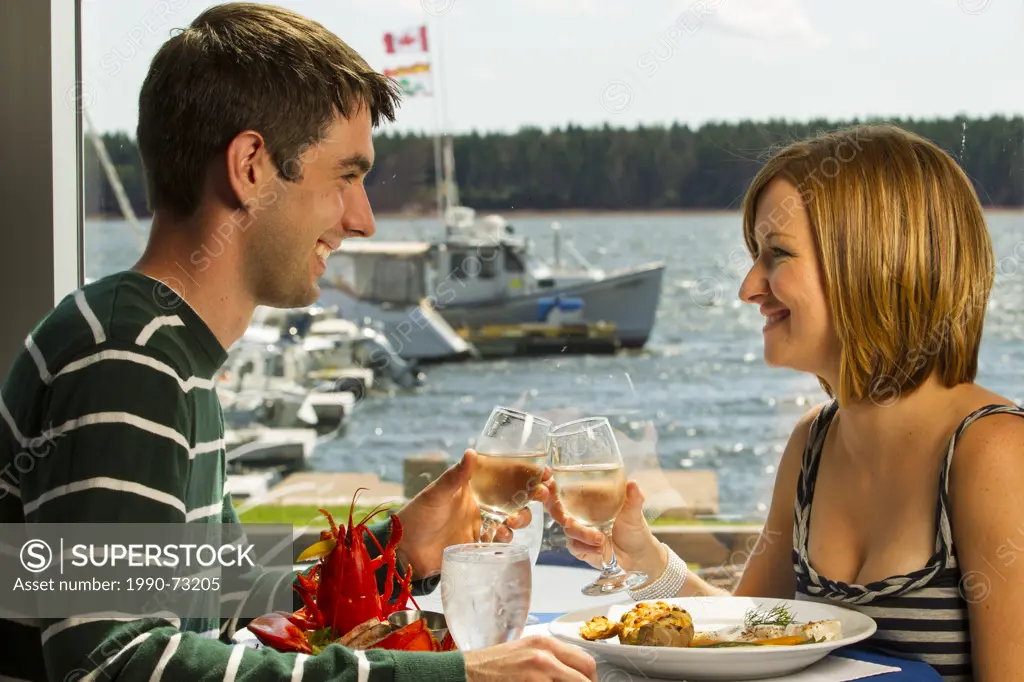 Couple dining, Boat Shop steak & Seafood Restaurant, Alberton, Prince Edward Island, Canada