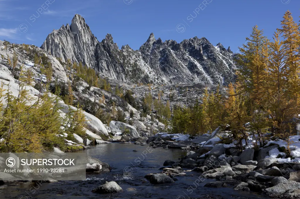 Prusik Peak From the Outflow of Sprite Lake, Enchantments Basin, Alpine Lakes Wilderness, Washington, United States of America