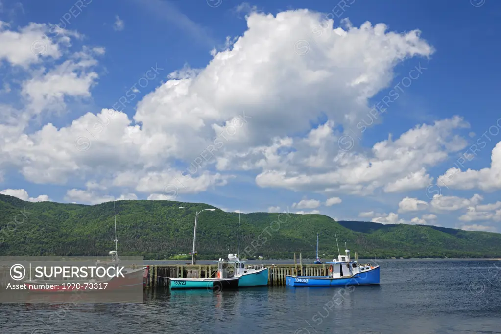Boats and clouds in St. Anns Bay, near Englishmantown, Nova Scotia, Canada