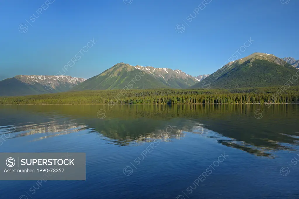Coast Mountains and Eddontenajon Lake, near Iskut along the Stewart-Cassiar Highway, British Columbia, Canada