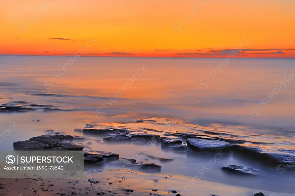 Gulf of St. Lawrence at sunset, Cable Head, Prince Edward Island, Canada