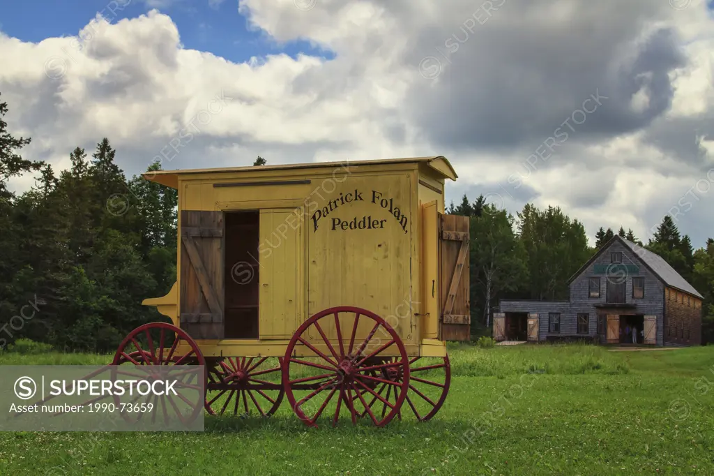 Vintage peddler's cart at King's Landing, New Brunswick, Canada