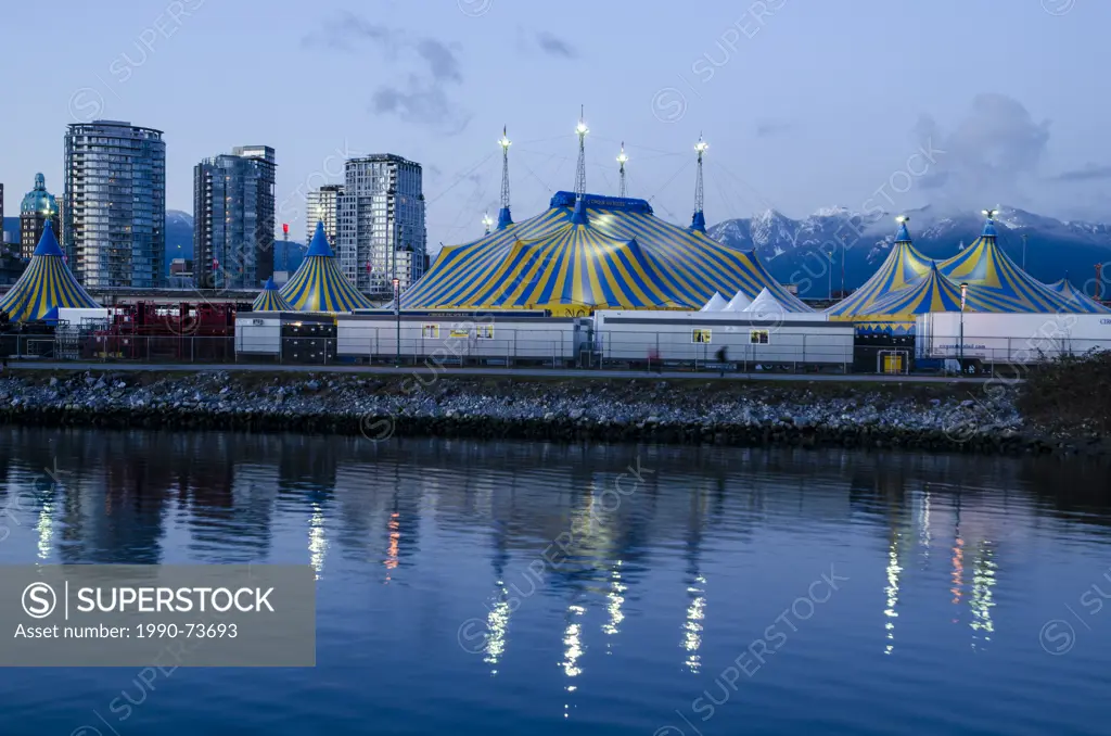 Cirque du Soleil tents at False Creek, Vancouver, British Columbia, Canada