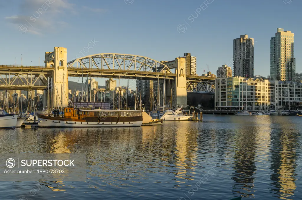 False Creek and Burrard Bridge, Vancouver, British Columbia, Canada
