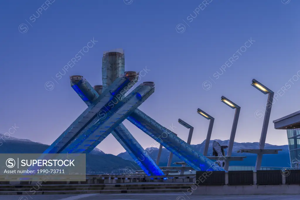 Olympic cauldron, Jack Poole Plaza, Vancouver, British Columbia, Canada