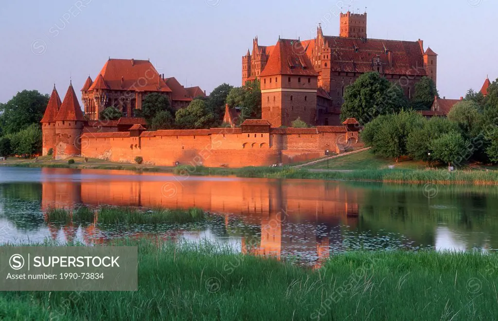 Malbork Castle, Malbork, Poland. Malbork Castle was built by the Teutonic Nights in Prussia, completed in 1406, and originally called Marienburg. Malb...