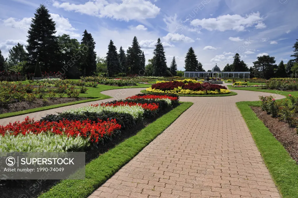 Flower beds in the Niagara Botanical Garden- Rose Garden area