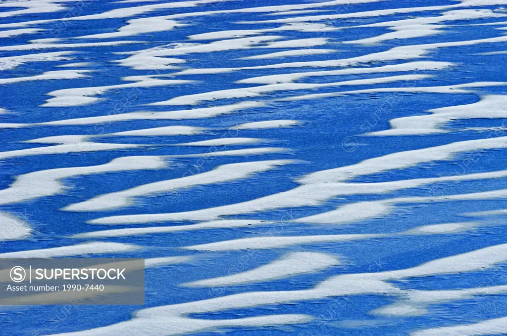 Ice pattern on Knight Lake, Waterton Lakes National Park, Alberta, Canada
