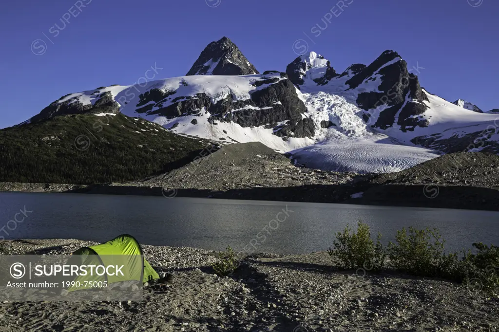 Camping on Ape Lake, Chilcotin, Coast Mountains, British Columbia, Canada