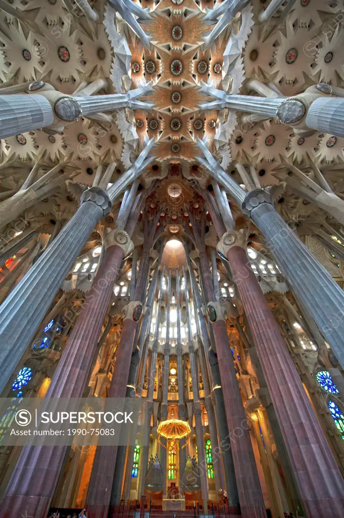 Sagrada Familia interior. Barcelona, Spain
