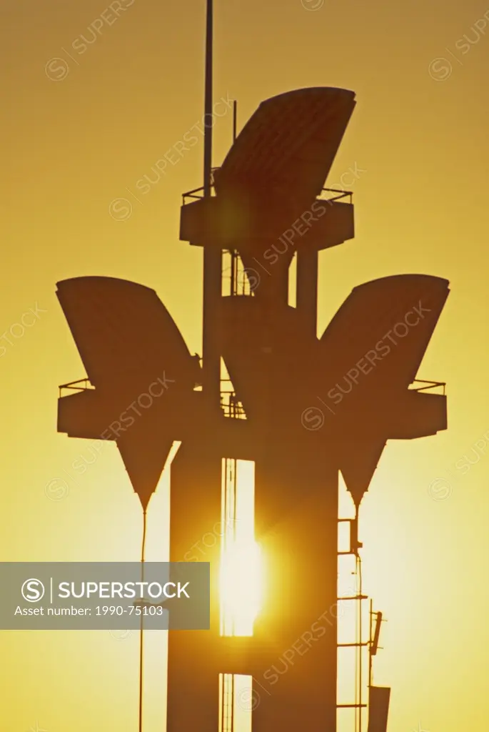Microwave towers at sunset, Burnaby, British Columbia