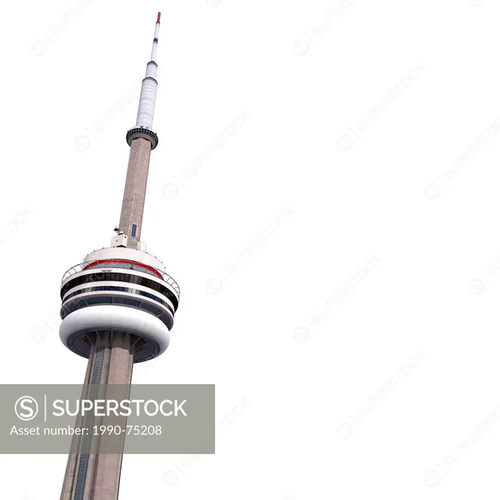 Toronto CN Tower isolated on white background. Photorealistic 3D illustration.